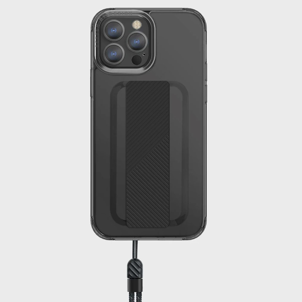 Picture of Apple iPhone 13 Pro 6.1 Case | Uniq Heldro Free Grip Flex Grip Sporty Drop Protection Case with Wrist Strap for iPhone 13 Pro 6.1 (Vapour Smoke)