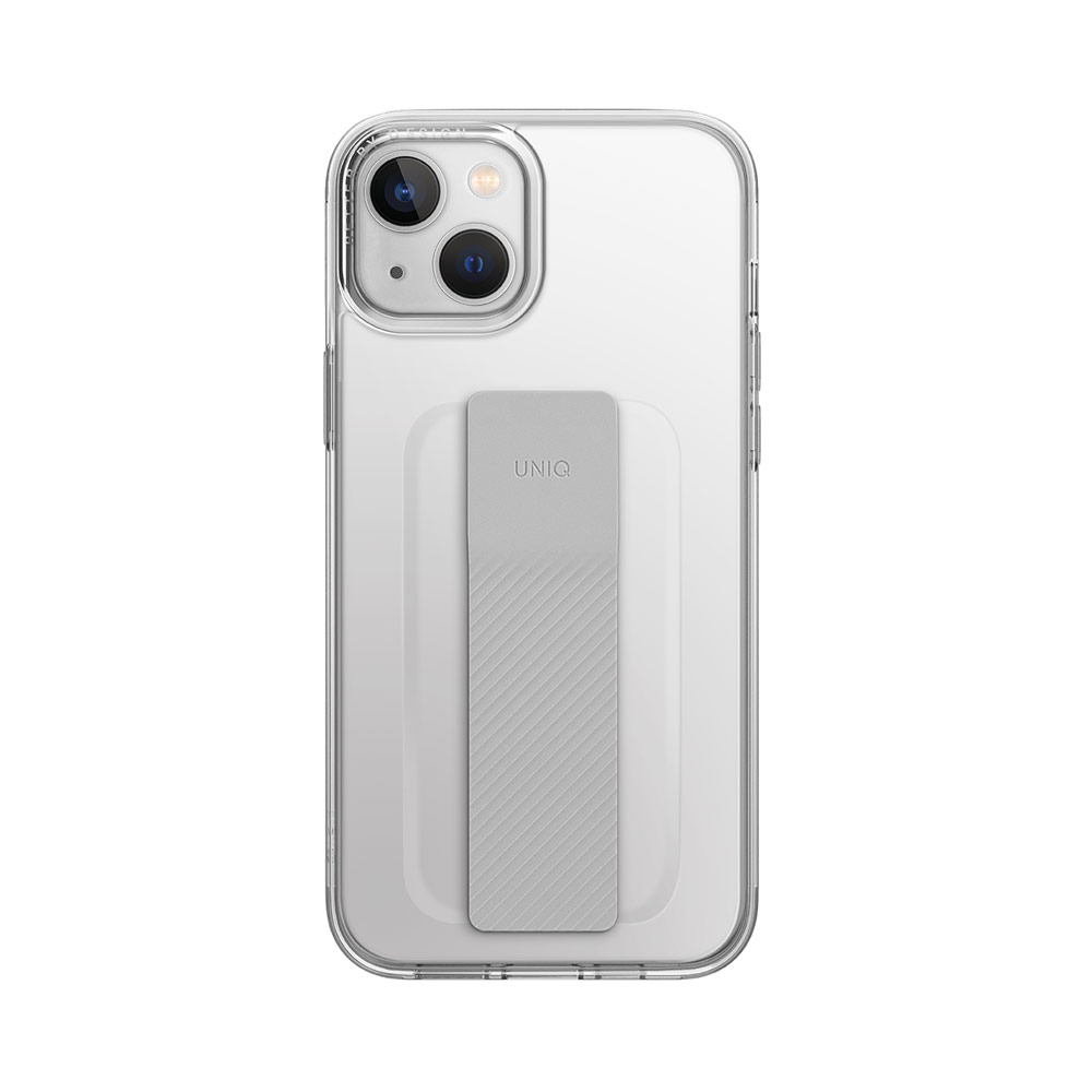 Picture of Apple iPhone 14 6.1 Case | Uniq Heldro Free Grip Flex Grip Sporty Drop Protection Case with Wrist Strap for iPhone 14 6.1 (Lucent Clear)