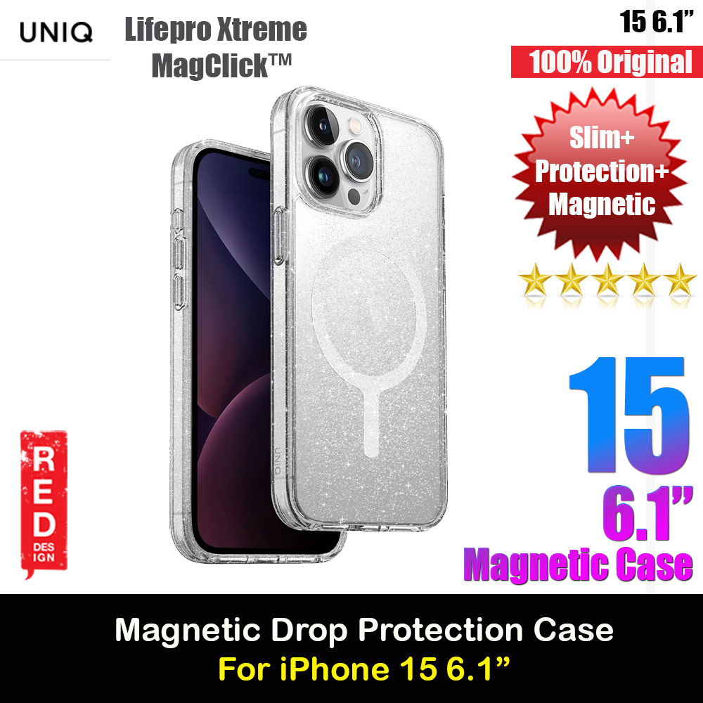 Picture of Uniq LifePro Xtreme Magclick Slim Thin Clear Transparent Magsafe Magnetic Drop Protection Case for iPhone 15 6.1 (Tinsel) Apple iPhone 15 6.1- Apple iPhone 15 6.1 Cases, Apple iPhone 15 6.1 Covers, iPad Cases and a wide selection of Apple iPhone 15 6.1 Accessories in Malaysia, Sabah, Sarawak and Singapore 