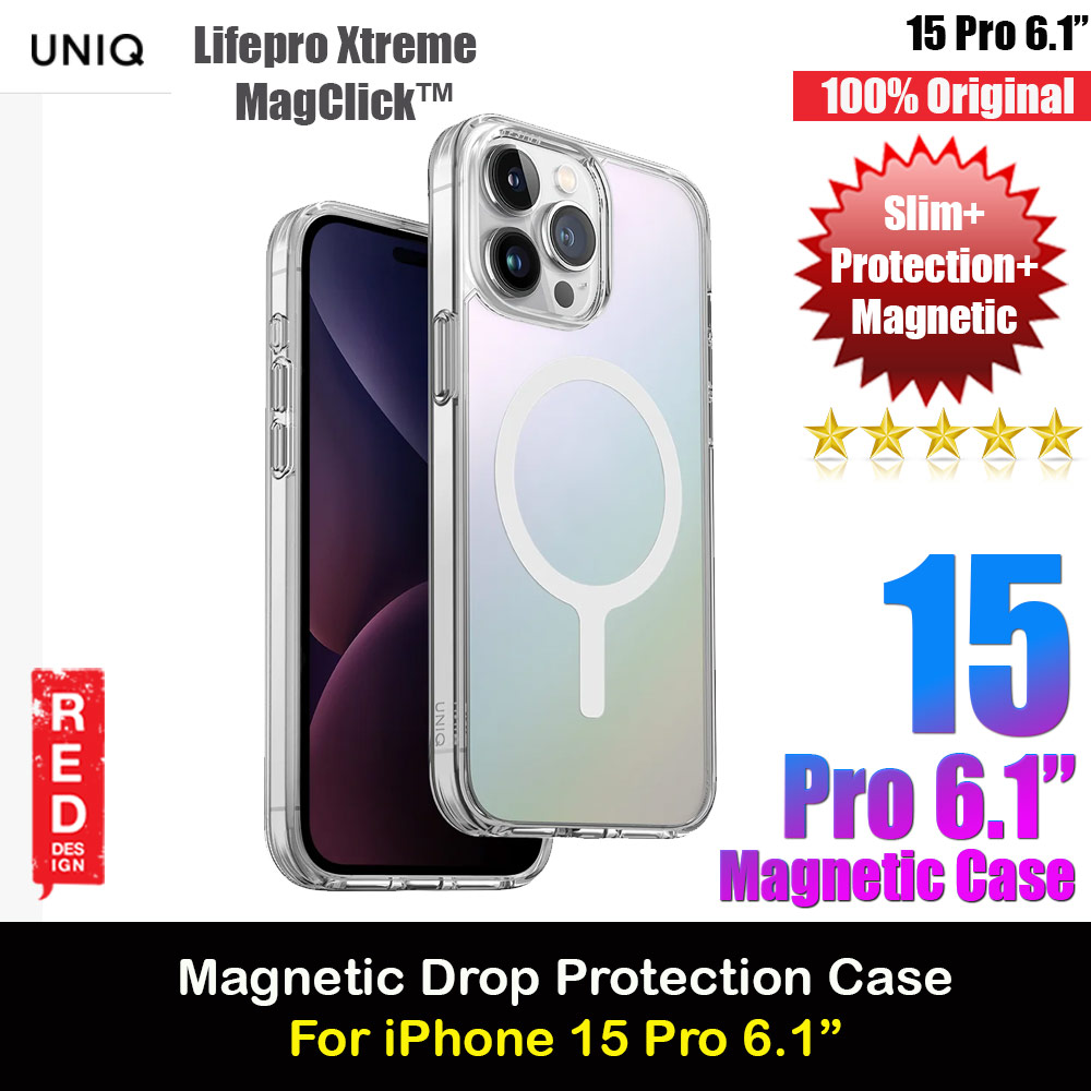 Picture of Uniq LifePro Xtreme Magclick Slim Thin Clear Transparent Magsafe Magnetic Drop Protection Case for iPhone 15 Pro 6.1 (Iridescent) Apple iPhone 15 Pro 6.1- Apple iPhone 15 Pro 6.1 Cases, Apple iPhone 15 Pro 6.1 Covers, iPad Cases and a wide selection of Apple iPhone 15 Pro 6.1 Accessories in Malaysia, Sabah, Sarawak and Singapore 