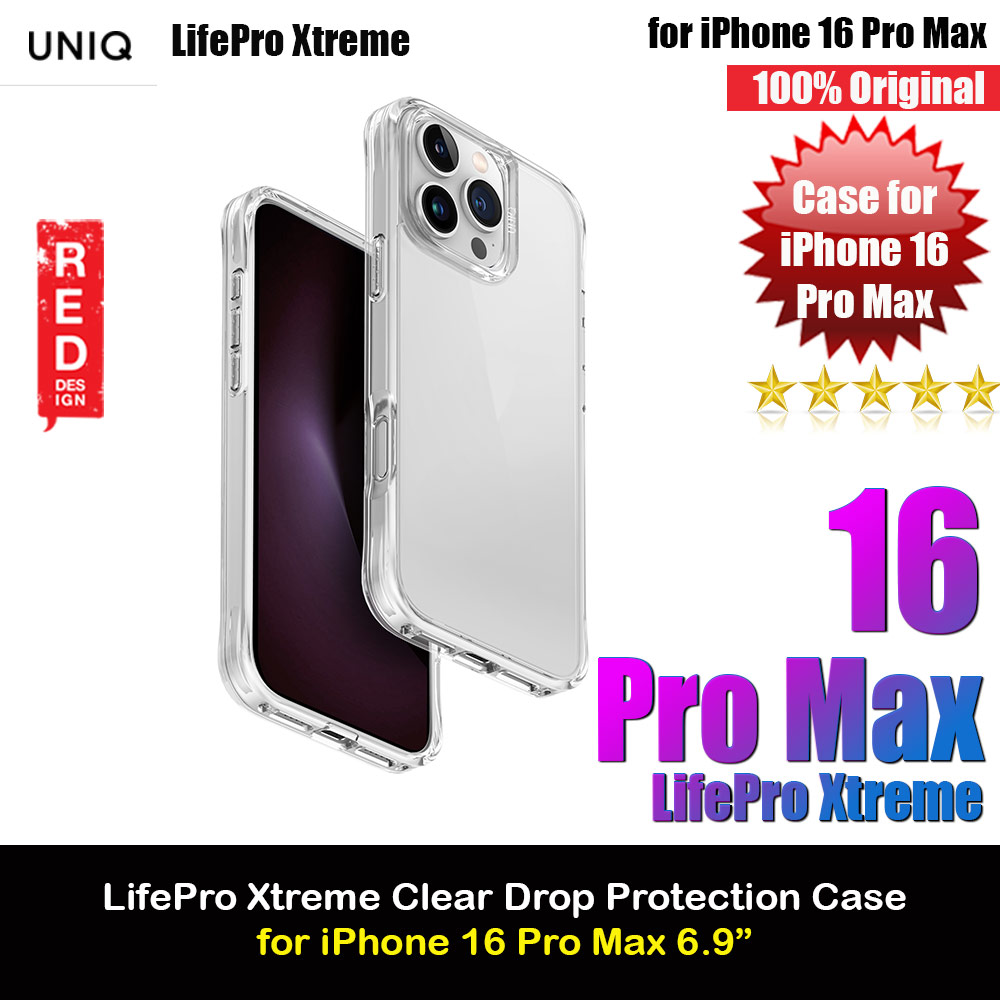 Picture of Uniq LifePro Xtreme Slim Thin Clear Transparent Drop Protection Case for iPhone 16 Pro Max 6.9 (Clear) Apple iPhone 16 Pro Max 6.9- Apple iPhone 16 Pro Max 6.9 Cases, Apple iPhone 16 Pro Max 6.9 Covers, iPad Cases and a wide selection of Apple iPhone 16 Pro Max 6.9 Accessories in Malaysia, Sabah, Sarawak and Singapore 