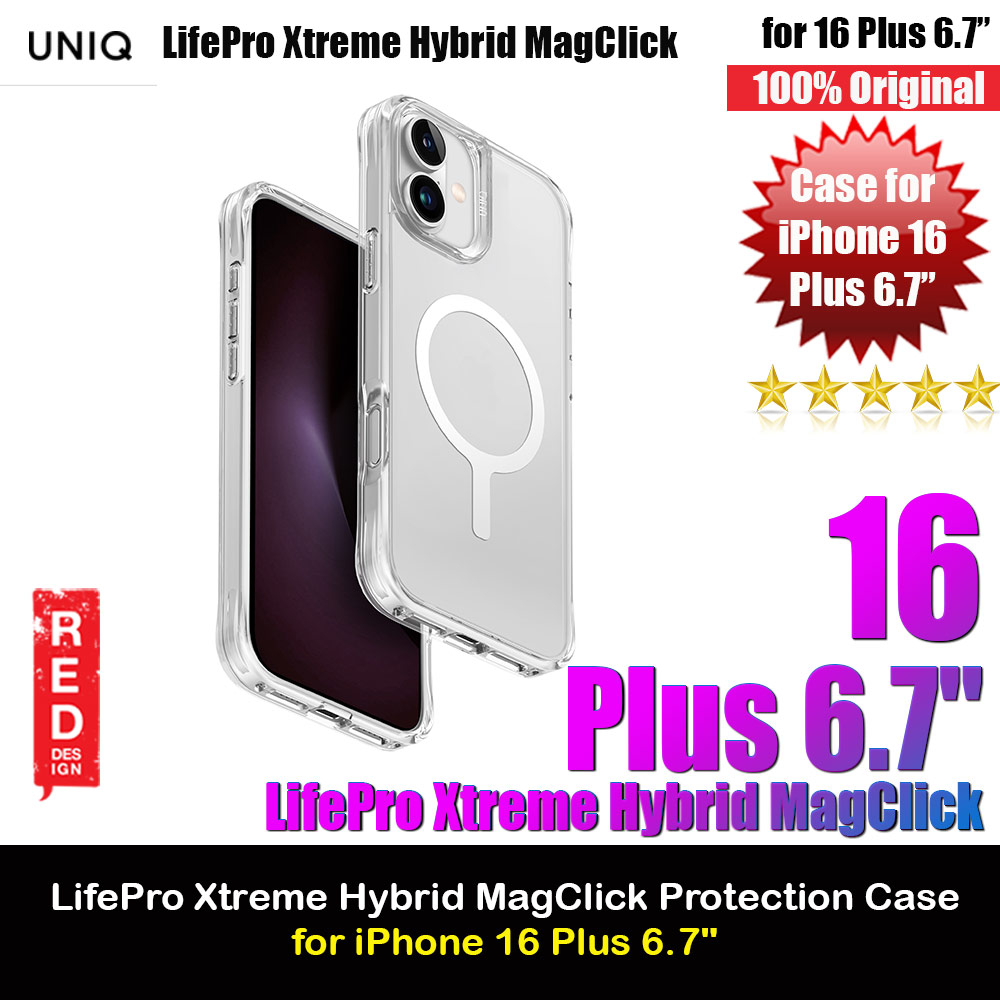 Picture of Uniq LifePro Xtreme Magclick Slim Thin Clear Transparent Magsafe Magnetic Drop Protection Case for iPhone 16 Plus 6.7 (Clear Frost) Apple iPhone 16 Plus 6.7- Apple iPhone 16 Plus 6.7 Cases, Apple iPhone 16 Plus 6.7 Covers, iPad Cases and a wide selection of Apple iPhone 16 Plus 6.7 Accessories in Malaysia, Sabah, Sarawak and Singapore 