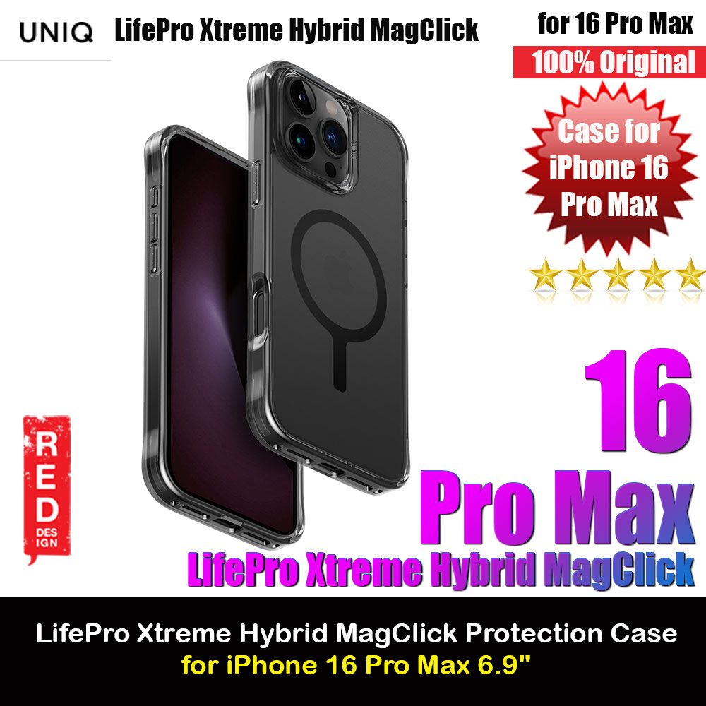 Picture of Uniq LifePro Xtreme Magclick Slim Thin Clear Transparent Magsafe Magnetic Drop Protection Case for iPhone 16 Pro Max 6.9 (Smoke Frost) Apple iPhone 16 Pro Max 6.9- Apple iPhone 16 Pro Max 6.9 Cases, Apple iPhone 16 Pro Max 6.9 Covers, iPad Cases and a wide selection of Apple iPhone 16 Pro Max 6.9 Accessories in Malaysia, Sabah, Sarawak and Singapore 