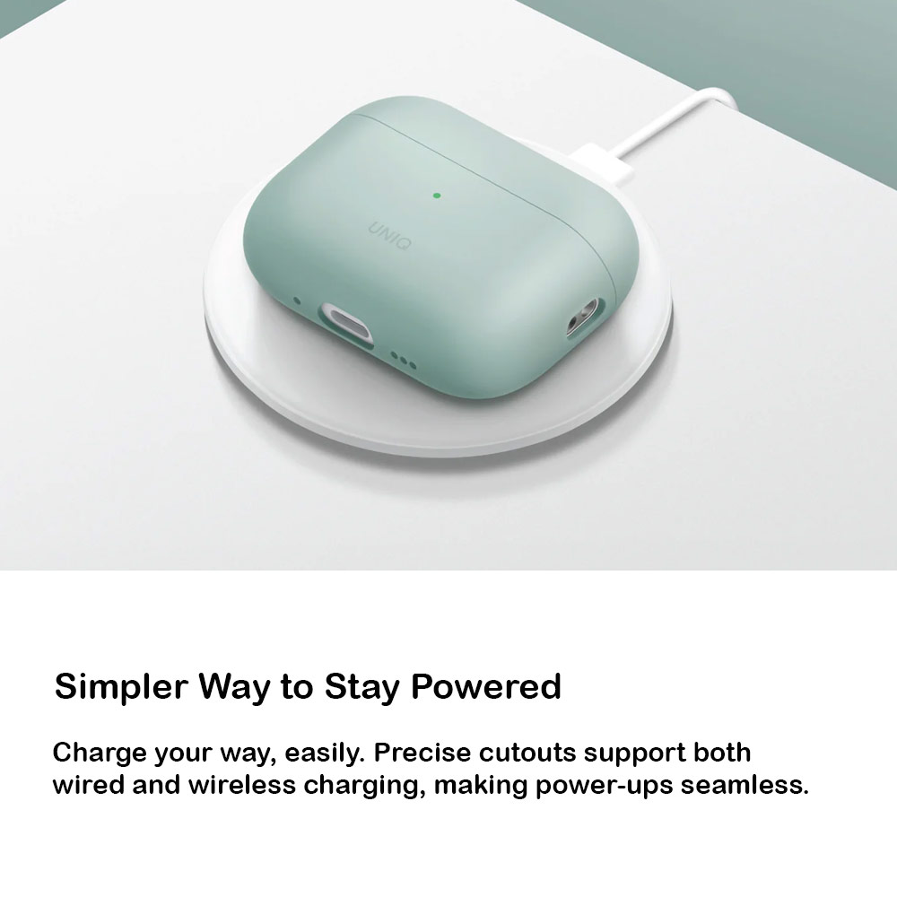 Picture of Apple Airpods Pro 3 Case | Uniq Lino Hybrid Silicone Case for Airpods Pro 3 3rd Gen 2025 (Grey)