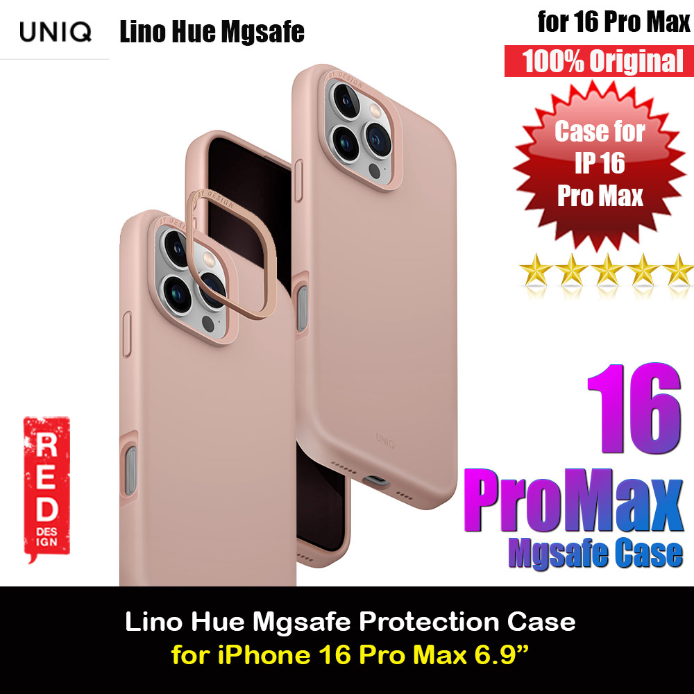 Picture of Uniq Lino Hue Soft Feel Magnetic Mgsafe Drop Protection Case for iPhone 16 Pro Max 6.9 (Pink) Apple iPhone 16 Pro Max 6.9- Apple iPhone 16 Pro Max 6.9 Cases, Apple iPhone 16 Pro Max 6.9 Covers, iPad Cases and a wide selection of Apple iPhone 16 Pro Max 6.9 Accessories in Malaysia, Sabah, Sarawak and Singapore 