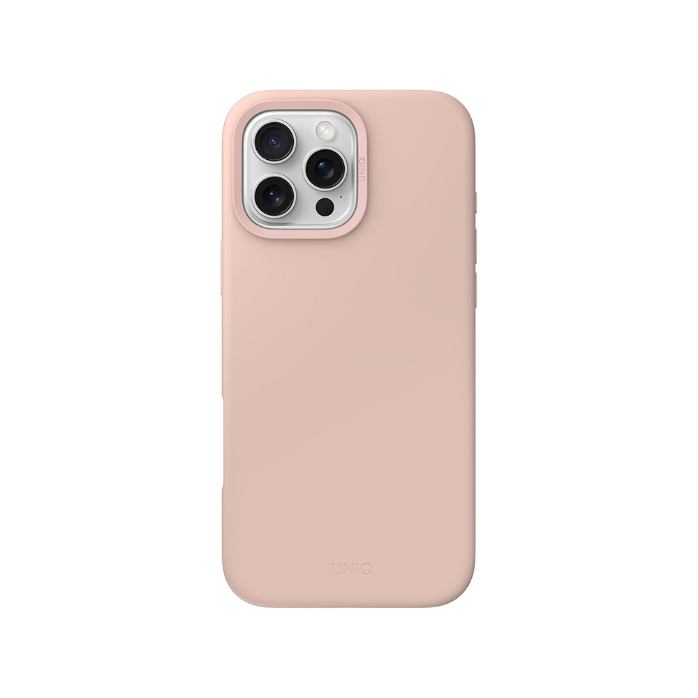 Picture of Apple iPhone 16 Pro 6.3 Case | Uniq Lino Hue Soft Feel Magnetic Mgsafe Drop Protection Case for iPhone 16 Pro 6.3 (Pink)