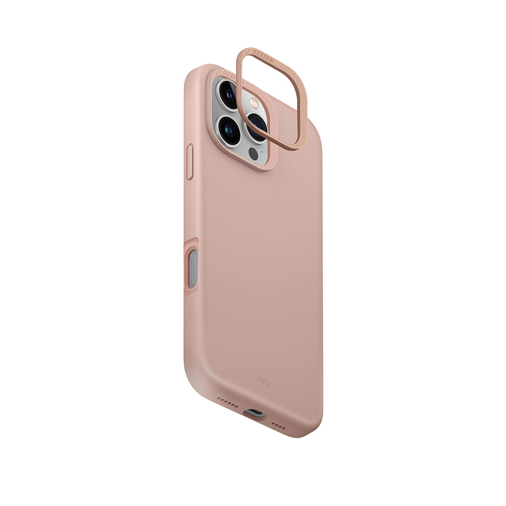 Picture of Apple iPhone 16 Pro 6.3 Case | Uniq Lino Hue Soft Feel Magnetic Mgsafe Drop Protection Case for iPhone 16 Pro 6.3 (Pink)