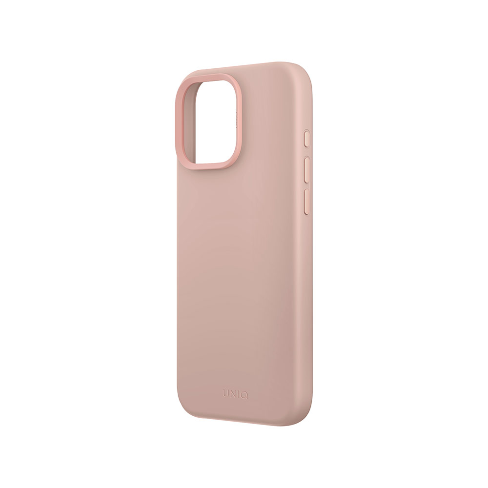 Picture of Apple iPhone 16 Pro 6.3 Case | Uniq Lino Hue Soft Feel Magnetic Mgsafe Drop Protection Case for iPhone 16 Pro 6.3 (Pink)