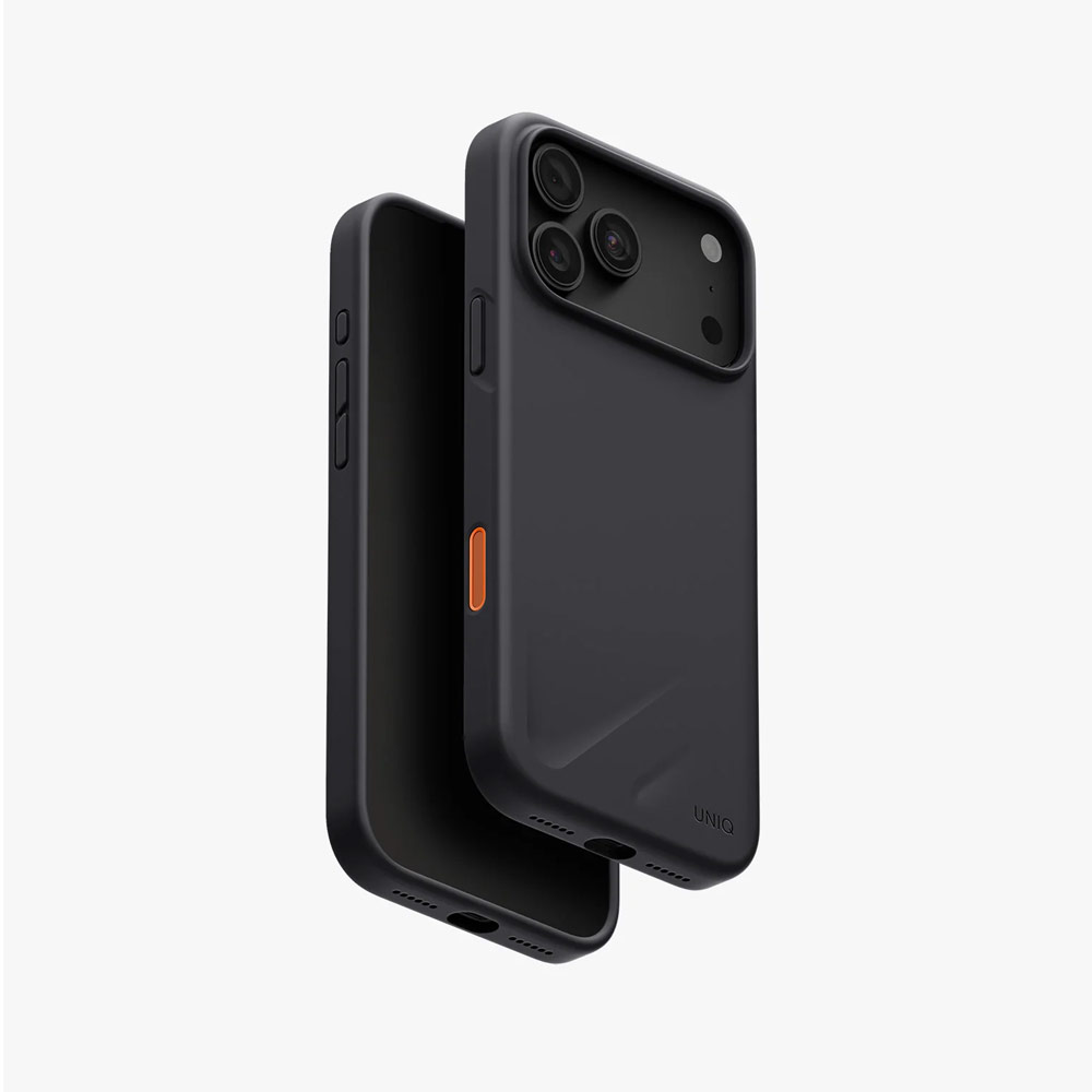 Picture of Apple iPhone 18 Pro Max Case | Uniq Lino Hybrid Silicone Lightweight Magnetic Protection Case with Camera Control Button for iPhone 18 Pro Max - Charcoal Grey