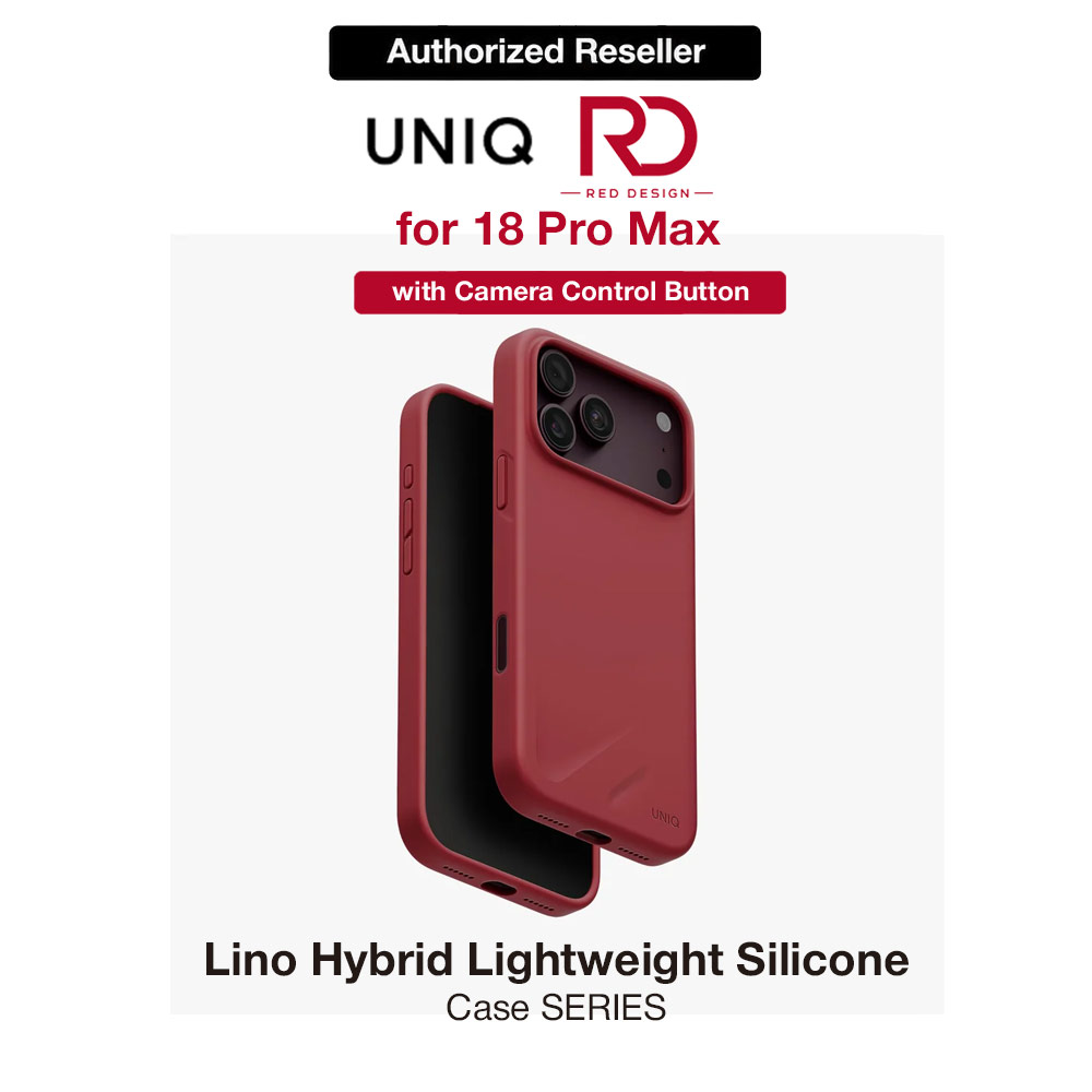 Picture of Uniq Lino Hybrid Silicone Lightweight Magnetic Protection Case with Camera Control Button for iPhone 18 Pro Max - Cranberry Red Apple iPhone 18 Pro Max- Apple iPhone 18 Pro Max Cases, Apple iPhone 18 Pro Max Covers, iPad Cases and a wide selection of Apple iPhone 18 Pro Max Accessories in Malaysia, Sabah, Sarawak and Singapore 