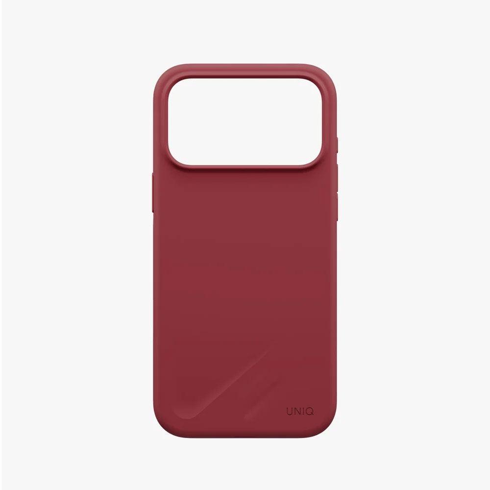 Picture of Apple iPhone 18 Pro Case | Uniq Lino Hybrid Silicone Lightweight Magnetic Protection Case with Camera Control Button for iPhone 18 Pro- Cranberry RedRose