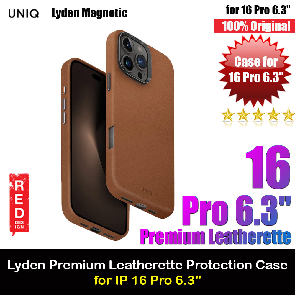 Picture of Uniq Lyden Premium Leatherette Magnetic Protection Case for iPhone 16 Pro Max 6.9 (Caramel) Apple iPhone 16 Pro Max 6.9- Apple iPhone 16 Pro Max 6.9 Cases, Apple iPhone 16 Pro Max 6.9 Covers, iPad Cases and a wide selection of Apple iPhone 16 Pro Max 6.9 Accessories in Malaysia, Sabah, Sarawak and Singapore 