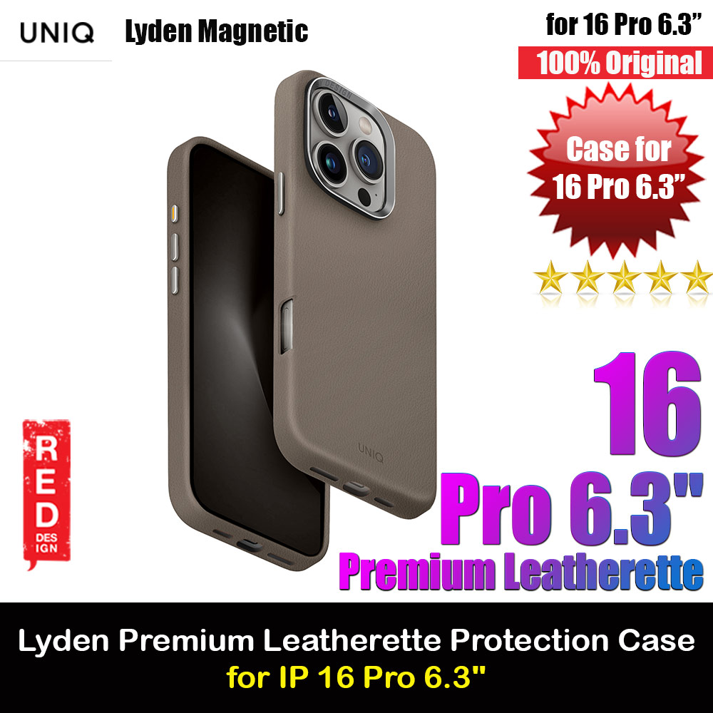 Picture of Uniq Lyden Premium Leatherette Magnetic Protection Case for iPhone 16 Pro 6.3 (Flint Grey) Apple iPhone 16 Pro 6.3- Apple iPhone 16 Pro 6.3 Cases, Apple iPhone 16 Pro 6.3 Covers, iPad Cases and a wide selection of Apple iPhone 16 Pro 6.3 Accessories in Malaysia, Sabah, Sarawak and Singapore 