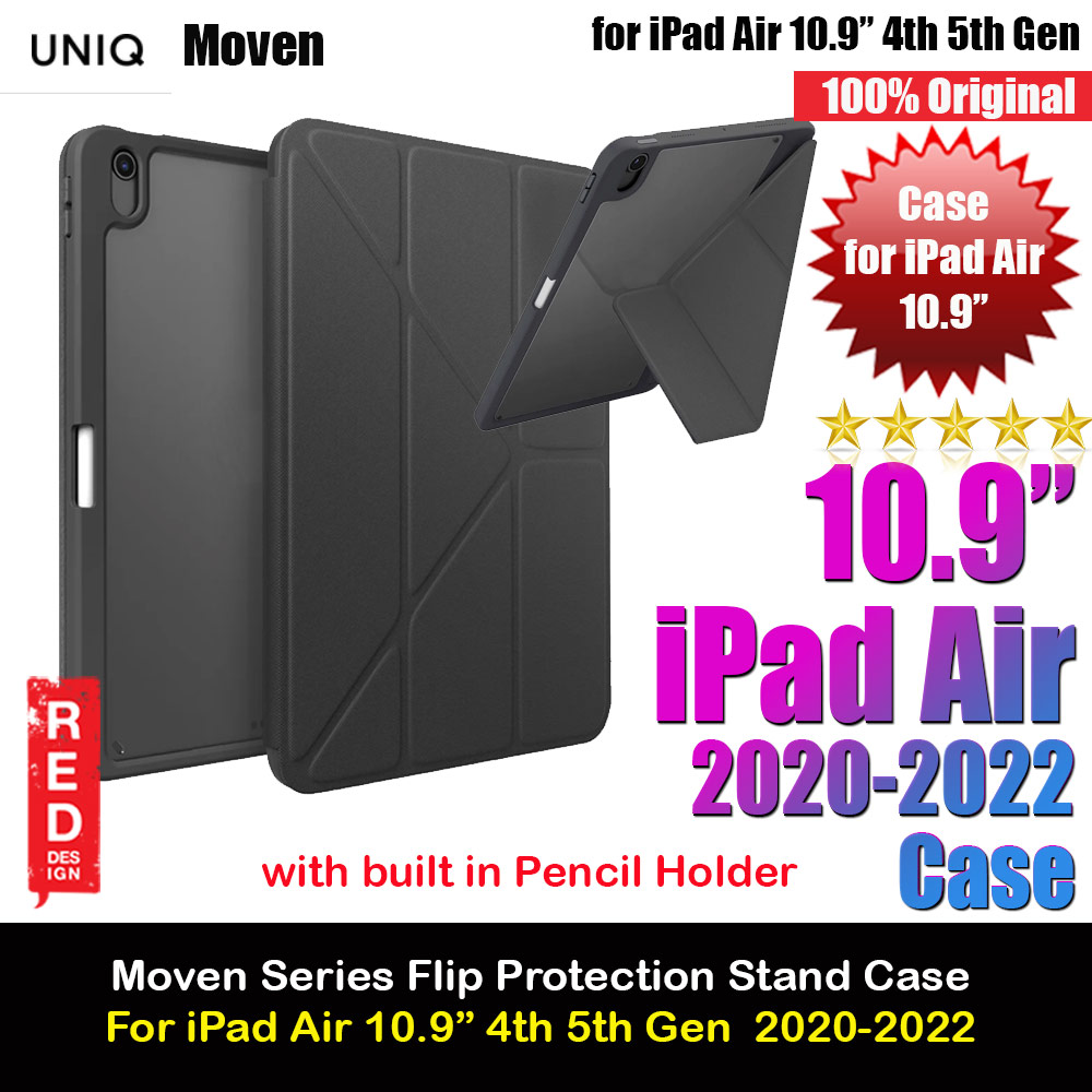 Picture of Uniq Moven Tough Hybrid Case with Clear Scratch-Resistant Black Protection Flip and Standable Case with Pen Storage for iPad Air 10.9 4th 5th Gen 2020 2022 (Grey) Apple iPad Air 10.9 2020- Apple iPad Air 10.9 2020 Cases, Apple iPad Air 10.9 2020 Covers, iPad Cases and a wide selection of Apple iPad Air 10.9 2020 Accessories in Malaysia, Sabah, Sarawak and Singapore 