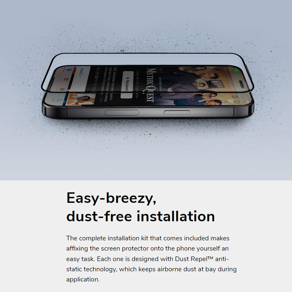 Picture of Apple iPhone 15 Pro 6.1 Screen Protector | Uniq Optix Vivid HD Clear 2.85D Tempered Glass Screen Protector with Installation Helper Kit for iPhone 15 Pro 6.1 (HD Clear)