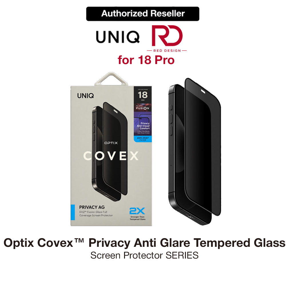 Picture of Uniq Optix Covex Privacy Anti-Glare Tempered Glass Screen Protector for iPhone 18 Pro - 2 Way Privacy Anti-Glare Apple iPhone 18 Pro- Apple iPhone 18 Pro Cases, Apple iPhone 18 Pro Covers, iPad Cases and a wide selection of Apple iPhone 18 Pro Accessories in Malaysia, Sabah, Sarawak and Singapore 