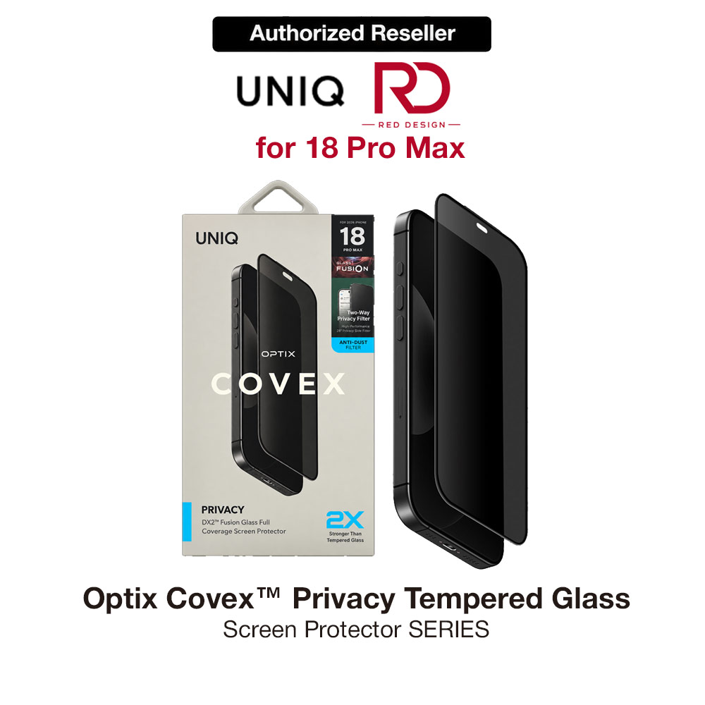 Picture of Uniq Optix Covex Privacy Tempered Glass Screen Protector for iPhone 18 Pro Max  - 2 Way Privacy Apple iPhone 18 Pro Max- Apple iPhone 18 Pro Max Cases, Apple iPhone 18 Pro Max Covers, iPad Cases and a wide selection of Apple iPhone 18 Pro Max Accessories in Malaysia, Sabah, Sarawak and Singapore 