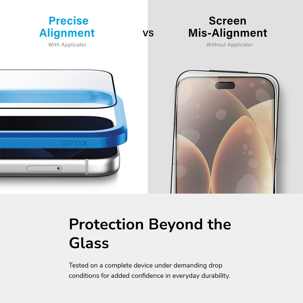 Picture of Apple iPhone 18 Pro Screen Protector | Uniq Optix Covex Privacy Tempered Glass Screen Protector for iPhone 18 Pro Max  - 2 Way Privacy
