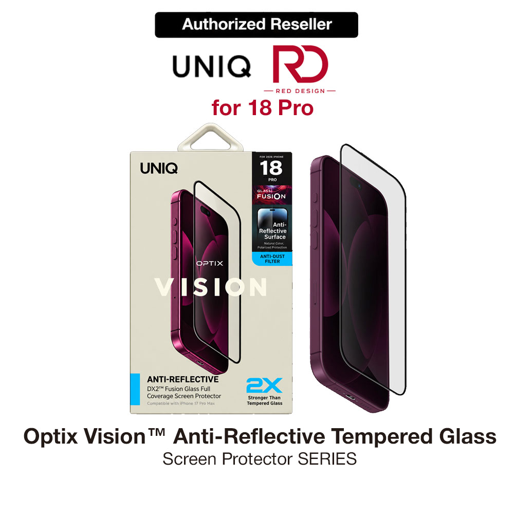 Picture of Uniq Optix Vision Anti-Reflective Tempered Glass Screen Protector for iPhone 18 Pro - Anti-Reflective Clear Apple iPhone 18 Pro- Apple iPhone 18 Pro Cases, Apple iPhone 18 Pro Covers, iPad Cases and a wide selection of Apple iPhone 18 Pro Accessories in Malaysia, Sabah, Sarawak and Singapore 