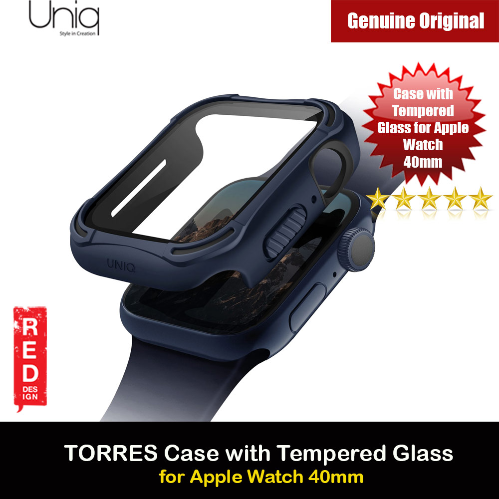 Picture of Uniq Torres Ultra Tough Hybrid Series Case with High Sensitivity Touch 9H Tempered Glass for Apple Watch 40mm (Blue) Apple Watch 40mm- Apple Watch 40mm Cases, Apple Watch 40mm Covers, iPad Cases and a wide selection of Apple Watch 40mm Accessories in Malaysia, Sabah, Sarawak and Singapore 