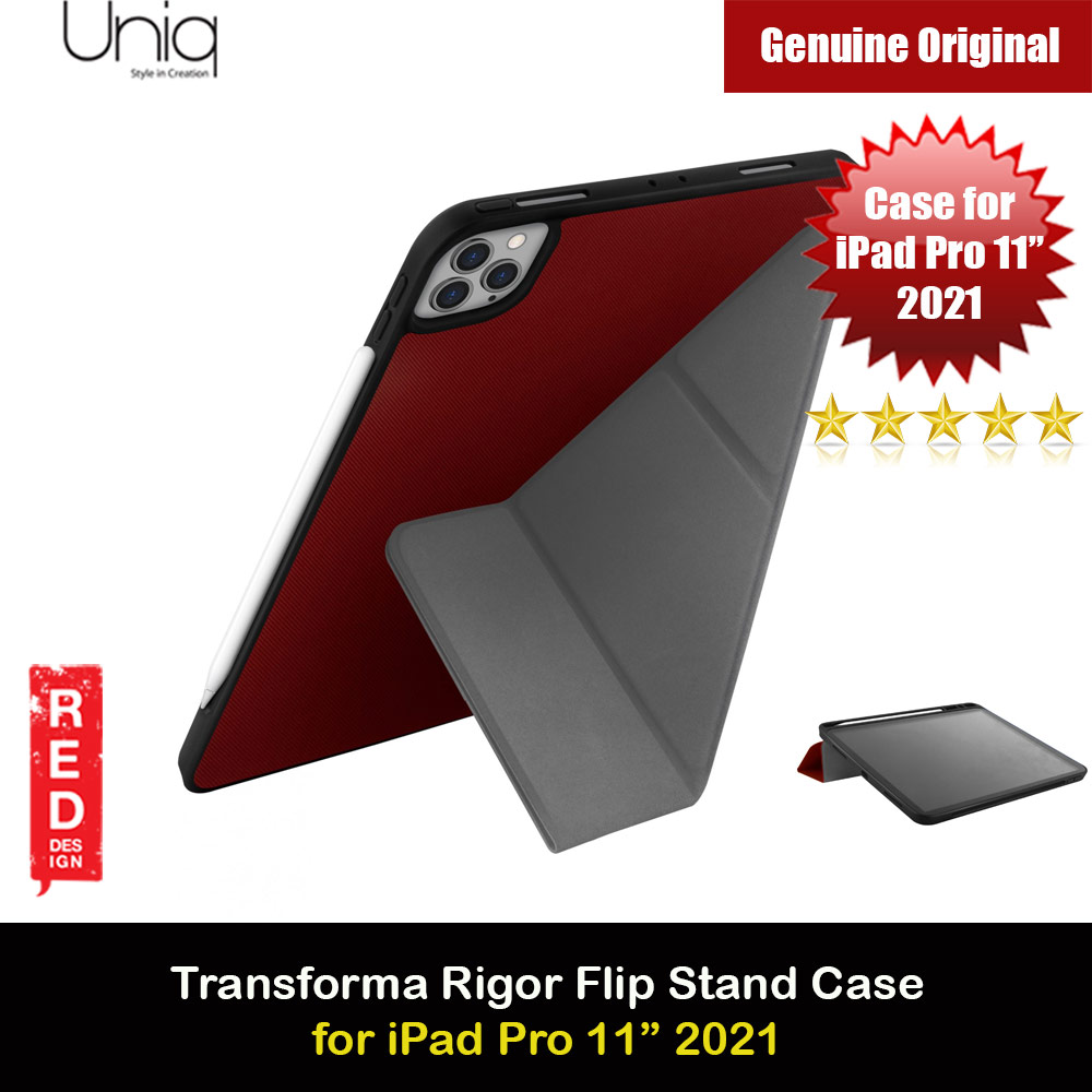 Picture of Uniq Transforma Rigor Protection Flip and Standable Case with Pen Storage for Apple iPad Pro 11 3rd Gen 2021 (Red) Apple iPad Pro 11 3rd gen 2021- Apple iPad Pro 11 3rd gen 2021 Cases, Apple iPad Pro 11 3rd gen 2021 Covers, iPad Cases and a wide selection of Apple iPad Pro 11 3rd gen 2021 Accessories in Malaysia, Sabah, Sarawak and Singapore 