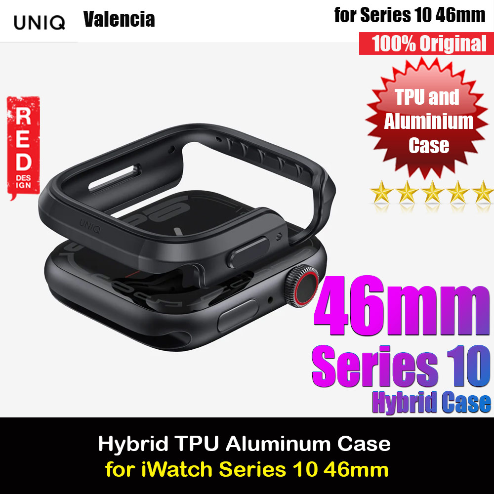 Picture of Uniq Valencia Hybrid Series Case with Reinforced Aluminum TPU Material for Apple Watch Series 10 46mm (Black) Apple Watch 10 46mm- Apple Watch 10 46mm Cases, Apple Watch 10 46mm Covers, iPad Cases and a wide selection of Apple Watch 10 46mm Accessories in Malaysia, Sabah, Sarawak and Singapore 