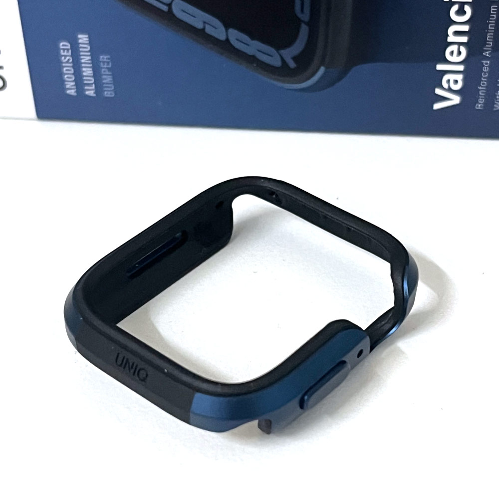 Picture of Apple Watch 41mm Case | Uniq Valencia Hybrid Series Case with Reinforced Aluminum TPU Material for Apple Watch 41mm 40mm (Blue)