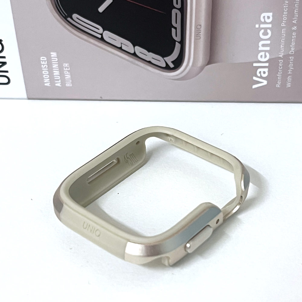 Picture of Apple Watch 41mm Case | Uniq Valencia Hybrid Series Case with Reinforced Aluminum TPU Material for Apple Watch 41mm 40mm (Starlight)