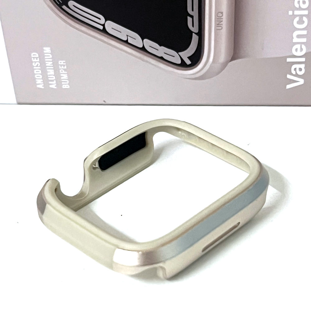 Picture of Apple Watch 41mm Case | Uniq Valencia Hybrid Series Case with Reinforced Aluminum TPU Material for Apple Watch 41mm 40mm (Starlight)