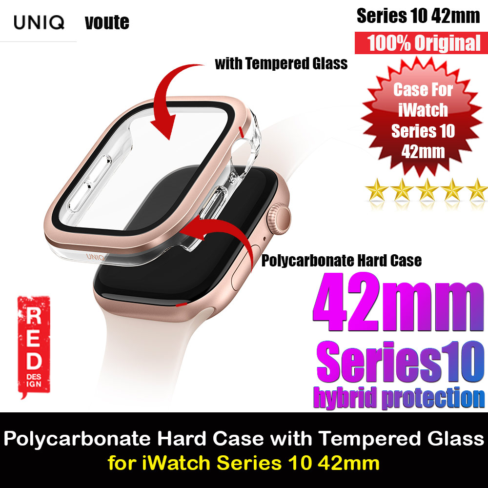 Picture of Uniq Voute Series Hard PC Case with High Sensitivity Touch Screen Protection for Apple Watch Series 10 42mm (Rose Gold) Apple Watch 10 42mm- Apple Watch 10 42mm Cases, Apple Watch 10 42mm Covers, iPad Cases and a wide selection of Apple Watch 10 42mm Accessories in Malaysia, Sabah, Sarawak and Singapore 