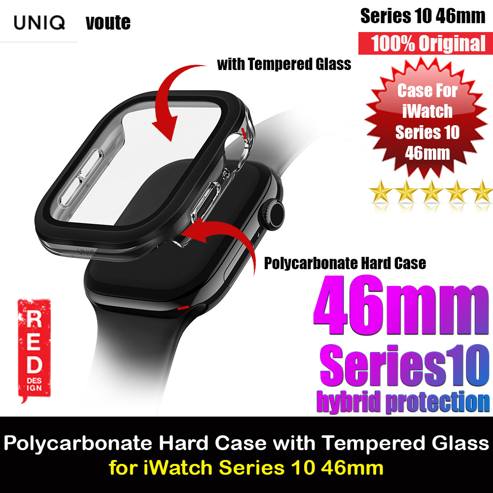 Picture of Uniq Voute Series Hard PC Case with High Sensitivity Touch Screen Protection for Apple Watch Series 10 42mm (Jet Black) Apple Watch 10 46mm- Apple Watch 10 46mm Cases, Apple Watch 10 46mm Covers, iPad Cases and a wide selection of Apple Watch 10 46mm Accessories in Malaysia, Sabah, Sarawak and Singapore 