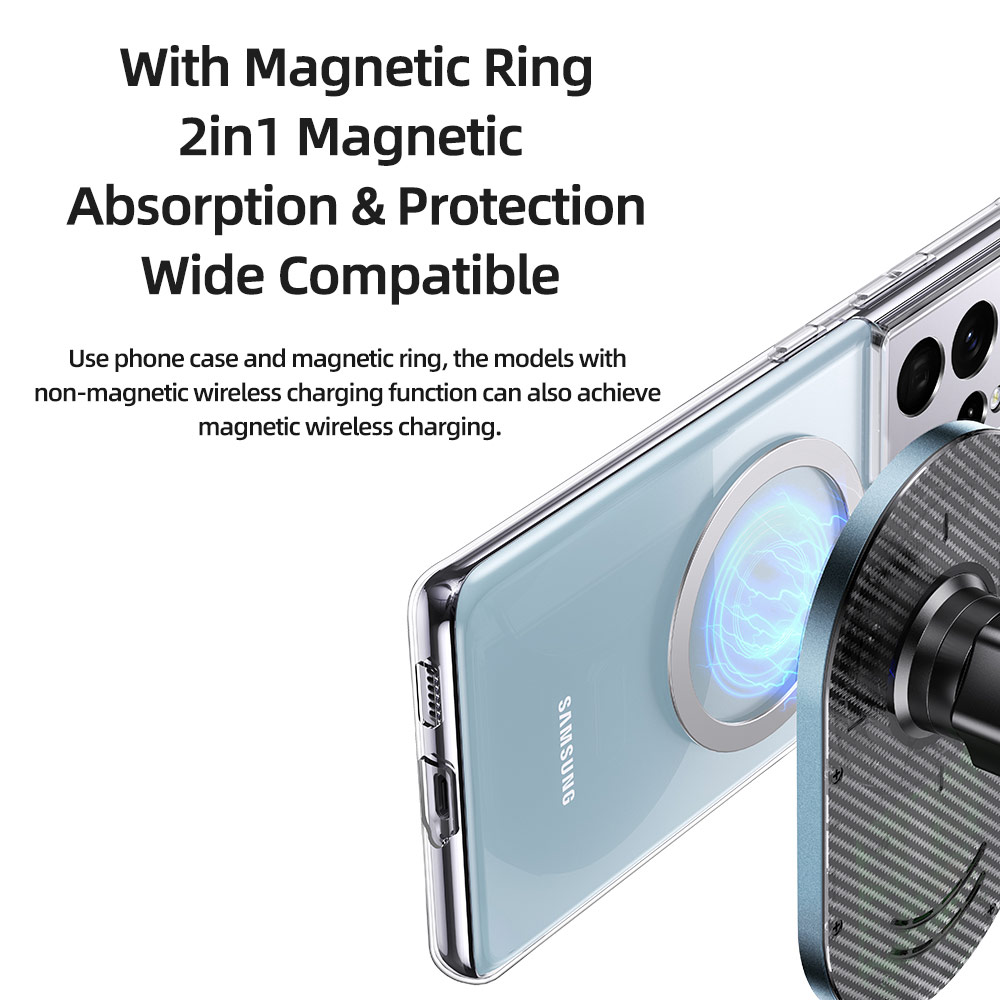 Picture of USAMS Magnetic Car Wireless Charging 15W Max Car Mount Phone Holder for iPhone 13 Pro Max iPhone 12 Pro Max Galaxy S21 Ultra Note 20 Ultra (Air Vent)