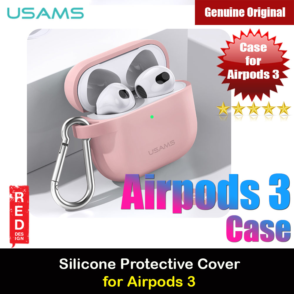 Picture of USAMS Protective Case for AirPods 3 Liquid Silicone Case with Carabiner Hook (Pink) Apple Airpods 3- Apple Airpods 3 Cases, Apple Airpods 3 Covers, iPad Cases and a wide selection of Apple Airpods 3 Accessories in Malaysia, Sabah, Sarawak and Singapore 