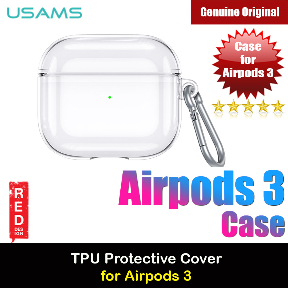 Picture of USAMS TPU Protective Case for AirPods 3 Case with Carabiner Hook (Clear) Apple Airpods 3- Apple Airpods 3 Cases, Apple Airpods 3 Covers, iPad Cases and a wide selection of Apple Airpods 3 Accessories in Malaysia, Sabah, Sarawak and Singapore 