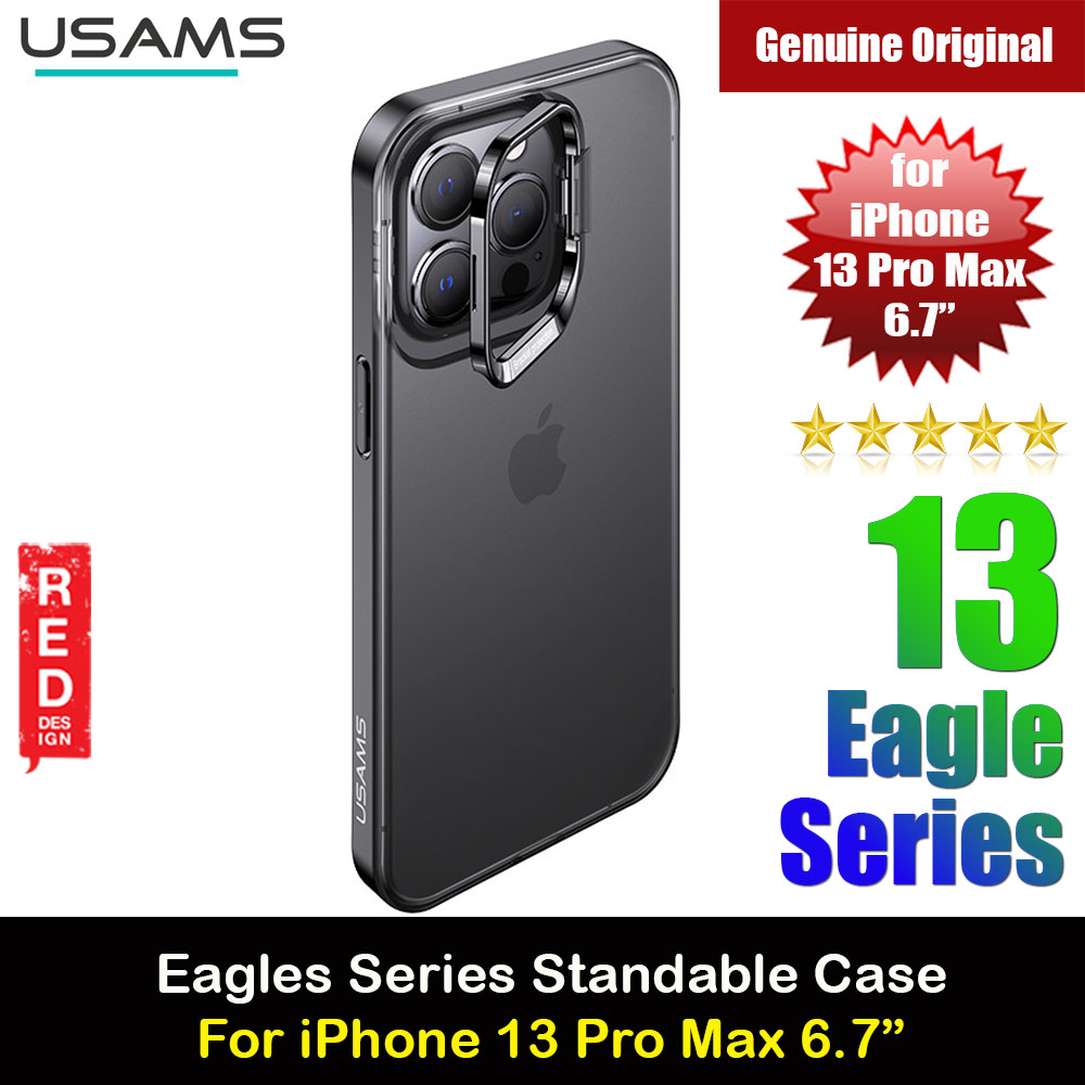 Picture of USAMS Eagle Series Camara Lens Protection Case Standable Case for iPhone 13 Pro Max 6.7 (Tinted Black) Apple iPhone 13 Pro Max 6.7- Apple iPhone 13 Pro Max 6.7 Cases, Apple iPhone 13 Pro Max 6.7 Covers, iPad Cases and a wide selection of Apple iPhone 13 Pro Max 6.7 Accessories in Malaysia, Sabah, Sarawak and Singapore 