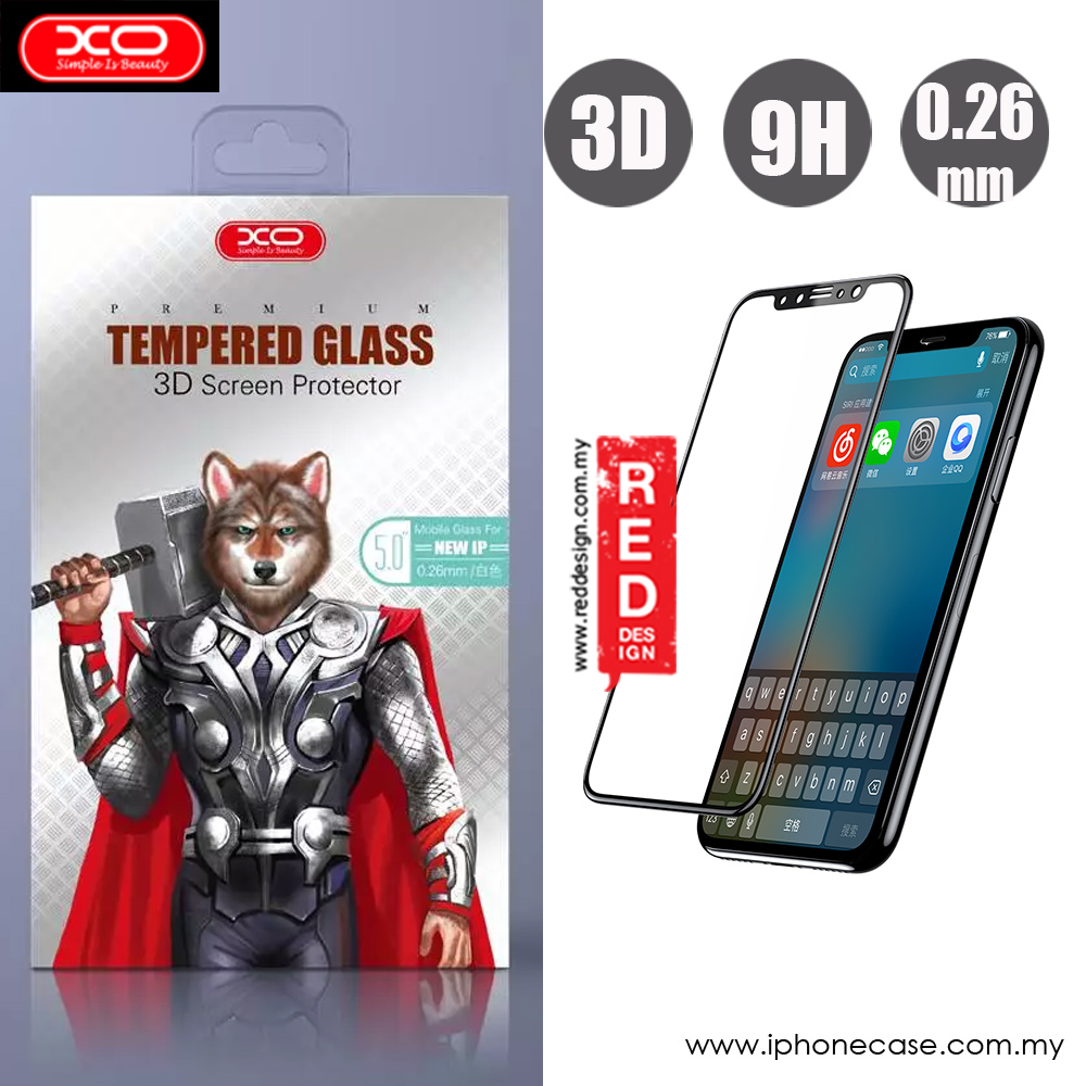 Picture of XO 3D High Quality Tempered Glass for Apple iPhone XS iPhone X (Black) Apple iPhone X- Apple iPhone X Cases, Apple iPhone X Covers, iPad Cases and a wide selection of Apple iPhone X Accessories in Malaysia, Sabah, Sarawak and Singapore 