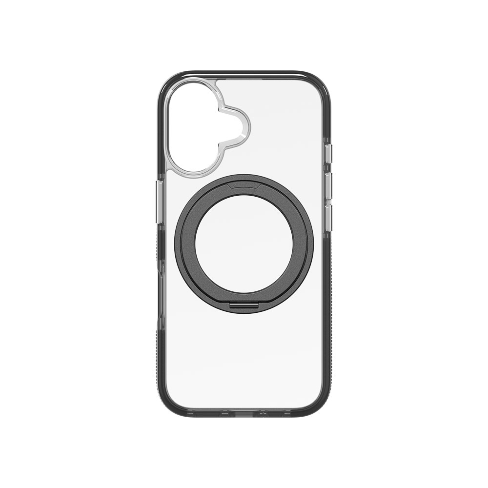 Picture of Apple iPhone 16 6.1 Case | Zagg Santa Cruz Snap 360 Degree Kickstand Phone Ring Magnetic Drop Protection Case for iPhone 16 6.1 (Black)