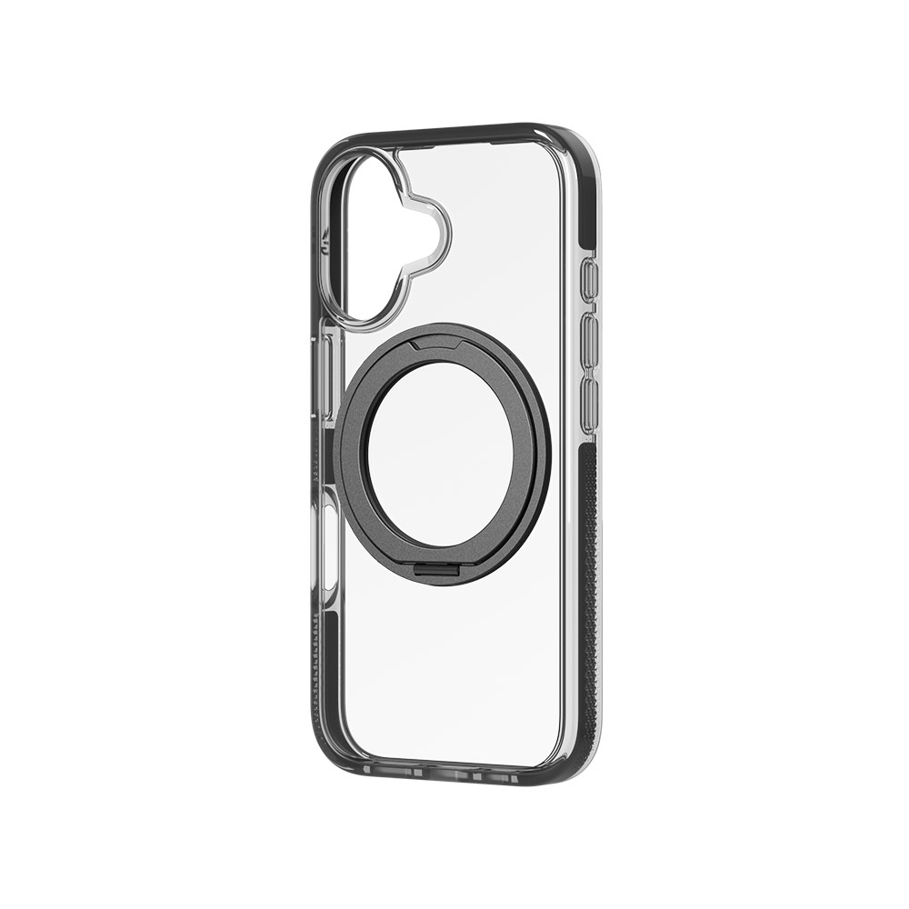 Picture of Apple iPhone 16 6.1 Case | Zagg Santa Cruz Snap 360 Degree Kickstand Phone Ring Magnetic Drop Protection Case for iPhone 16 6.1 (Black)