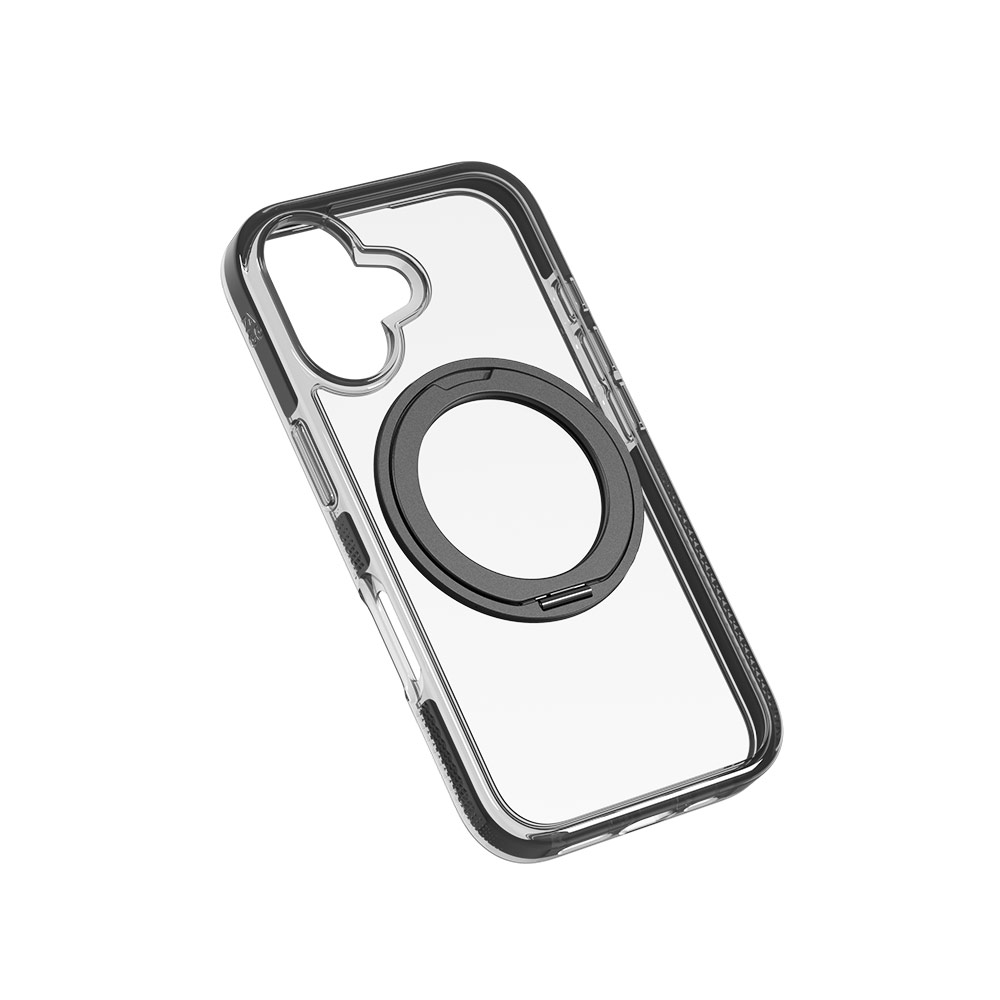 Picture of Apple iPhone 16 6.1 Case | Zagg Santa Cruz Snap 360 Degree Kickstand Phone Ring Magnetic Drop Protection Case for iPhone 16 6.1 (Black)