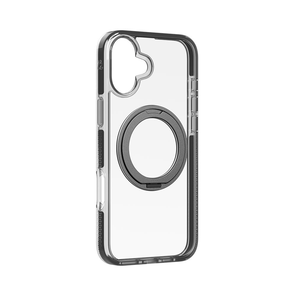 Picture of Apple iPhone 16 Plus 6.7 Case | Zagg Santa Cruz Snap 360 Degree Kickstand Phone Ring Magnetic Drop Protection Case for iPhone 16 Plus 6.7 (Black)