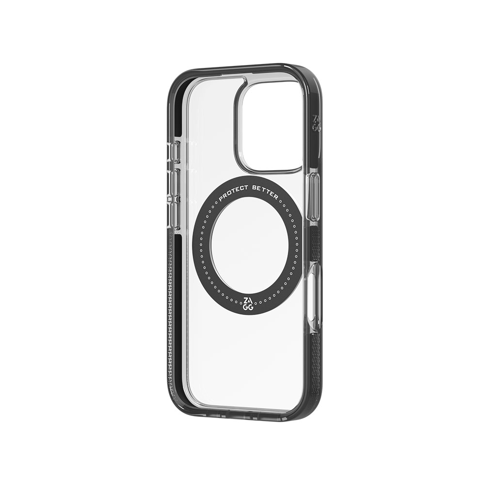 Picture of Apple iPhone 16 Pro 6.3 Case | Zagg Santa Cruz Snap 360 Degree Kickstand Phone Ring Magnetic Drop Protection Case for iPhone 16 Pro 6.3 (Black)