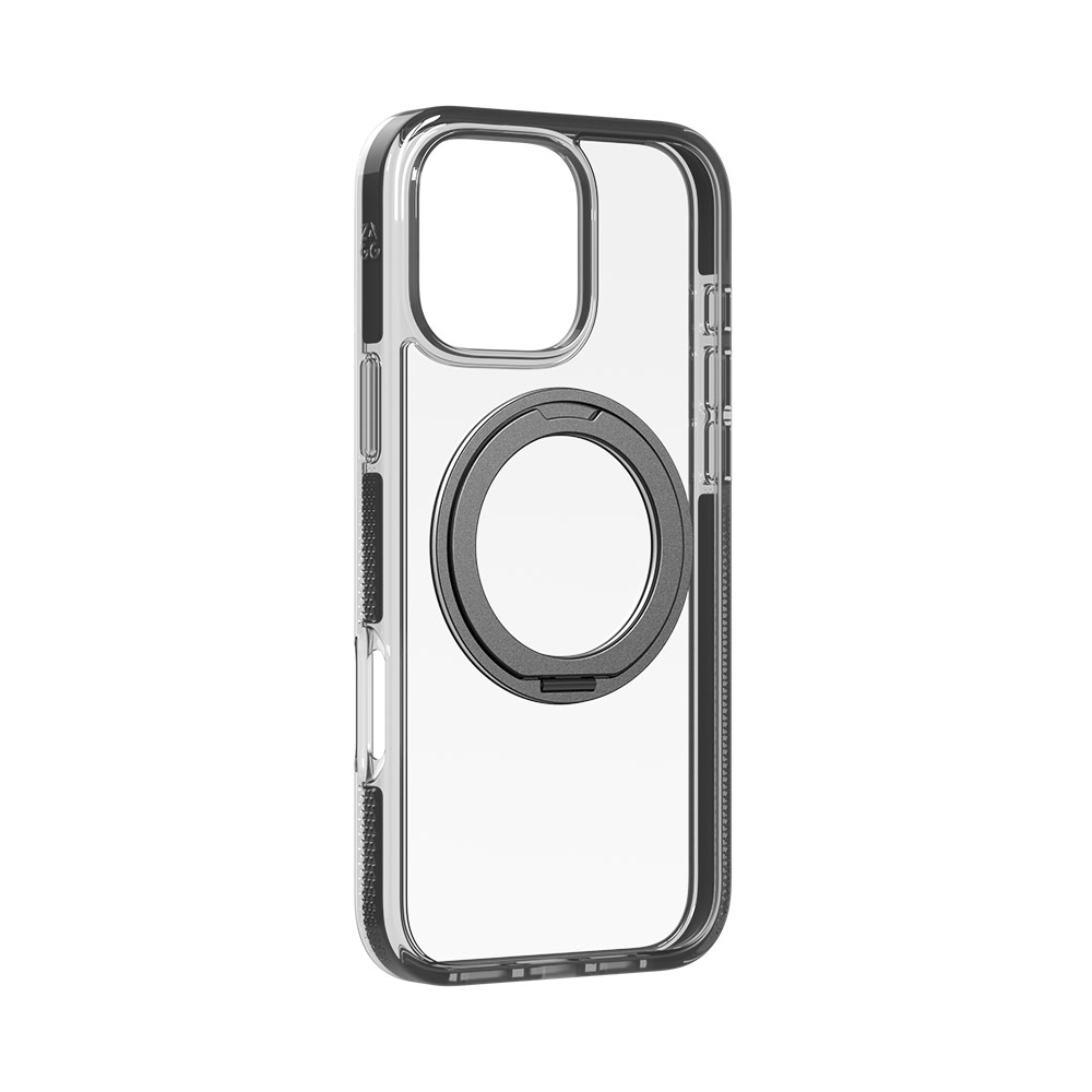 Picture of Apple iPhone 16 Pro Max 6.9 Case | Zagg Santa Cruz Snap 360 Degree Kickstand Phone Ring Magnetic Drop Protection Case for iPhone 16 Pro Max 6.9 (Black)