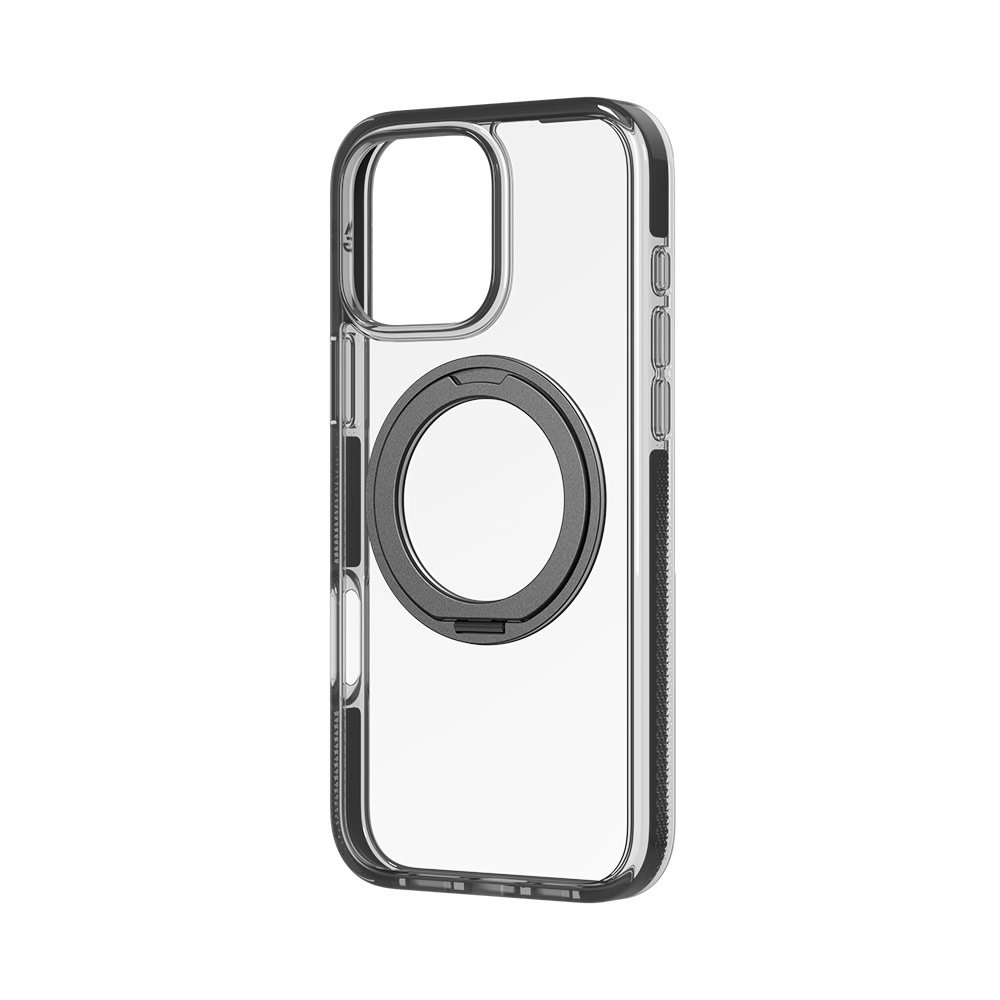 Picture of Apple iPhone 16 Pro Max 6.9 Case | Zagg Santa Cruz Snap 360 Degree Kickstand Phone Ring Magnetic Drop Protection Case for iPhone 16 Pro Max 6.9 (Black)