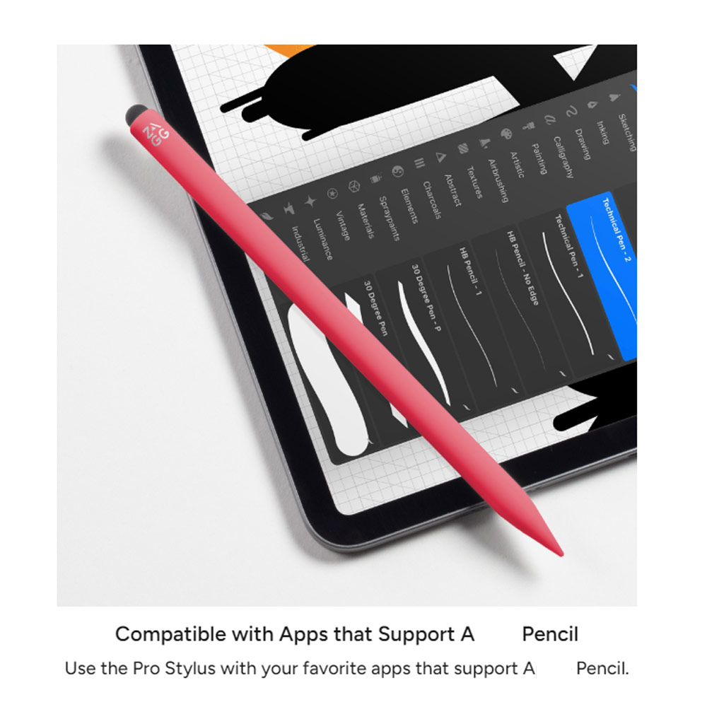 Picture of Apple iPad 10.2 9th gen 2021  | Zagg Pro Stylus 2 Active Dual Tips Stylus with wireless charging compatible for iPad Pro 11 Pro 12.9 (Blue)