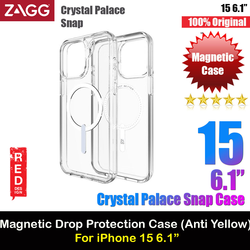 Picture of Zagg Crystal Palace Snap Anti Yellow Magnetic Drop Protection Case for iPhone 15 6.1 (Clear) Apple iPhone 15 6.1- Apple iPhone 15 6.1 Cases, Apple iPhone 15 6.1 Covers, iPad Cases and a wide selection of Apple iPhone 15 6.1 Accessories in Malaysia, Sabah, Sarawak and Singapore 
