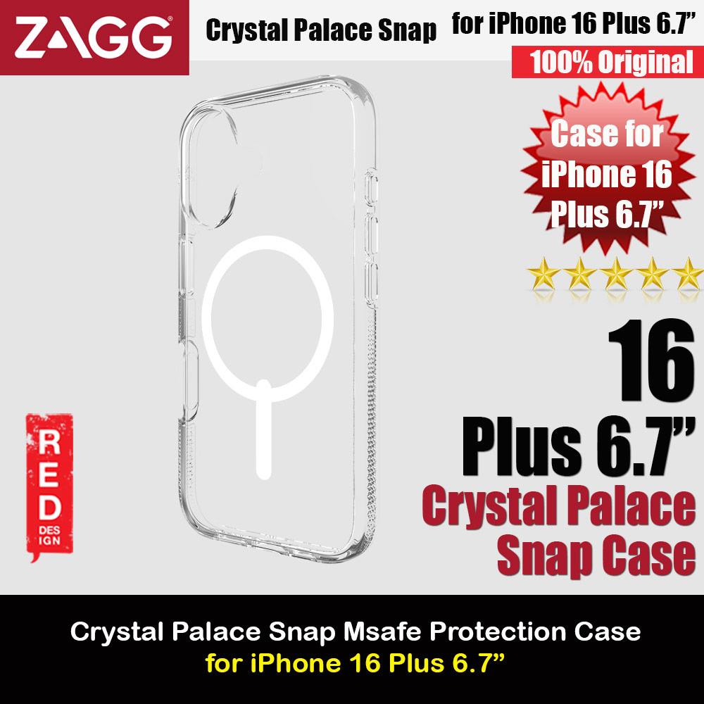 Picture of Zagg Crystal Palace Snap Anti Yellow Magnetic Drop Protection Case for iPhone 16 Plus 6.7 (Clear) Apple iPhone 16 Plus 6.7- Apple iPhone 16 Plus 6.7 Cases, Apple iPhone 16 Plus 6.7 Covers, iPad Cases and a wide selection of Apple iPhone 16 Plus 6.7 Accessories in Malaysia, Sabah, Sarawak and Singapore 