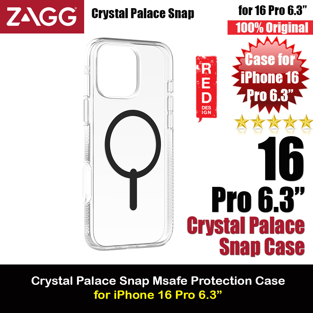 Picture of Zagg Crystal Palace Snap Anti Yellow Magnetic Drop Protection Case for iPhone 16 Pro 6.3 (Black) Apple iPhone 16 Pro 6.3- Apple iPhone 16 Pro 6.3 Cases, Apple iPhone 16 Pro 6.3 Covers, iPad Cases and a wide selection of Apple iPhone 16 Pro 6.3 Accessories in Malaysia, Sabah, Sarawak and Singapore 