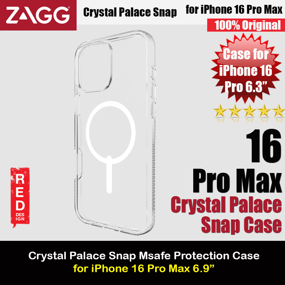 Picture of Zagg Crystal Palace Snap Anti Yellow Magnetic Drop Protection Case for iPhone 16 Pro Max 6.9 (Clear) Apple iPhone 16 Pro Max 6.9- Apple iPhone 16 Pro Max 6.9 Cases, Apple iPhone 16 Pro Max 6.9 Covers, iPad Cases and a wide selection of Apple iPhone 16 Pro Max 6.9 Accessories in Malaysia, Sabah, Sarawak and Singapore 