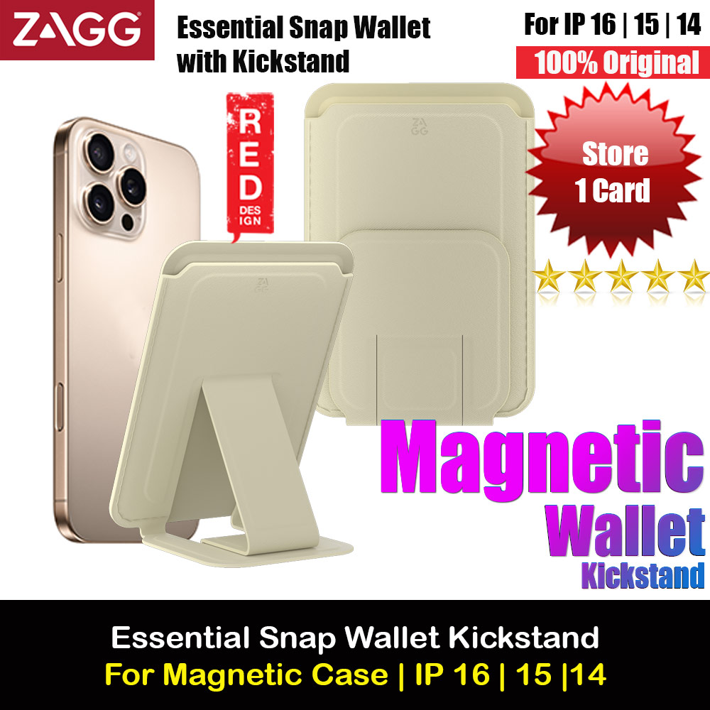 Picture of Zagg Essential Snaps Wallet Magnetic Compatible Wallet with Kickstand for iPhone 14 Pro Max iPhone 15 Pro Max 16 Pro Max Card Holder Phone Stand (Cream) Apple iPhone 16 Pro Max 6.9- Apple iPhone 16 Pro Max 6.9 Cases, Apple iPhone 16 Pro Max 6.9 Covers, iPad Cases and a wide selection of Apple iPhone 16 Pro Max 6.9 Accessories in Malaysia, Sabah, Sarawak and Singapore 