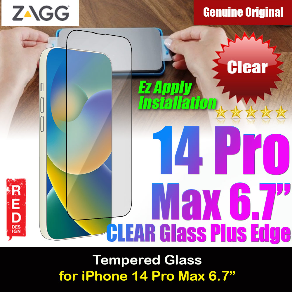 Picture of Zagg Glass Plus Edge Tempered Glass Screen Protector with Easy Installation Tray for iPhone 14 Pro Max 6.7 (Clear) Apple iPhone 14 Pro Max 6.7- Apple iPhone 14 Pro Max 6.7 Cases, Apple iPhone 14 Pro Max 6.7 Covers, iPad Cases and a wide selection of Apple iPhone 14 Pro Max 6.7 Accessories in Malaysia, Sabah, Sarawak and Singapore 